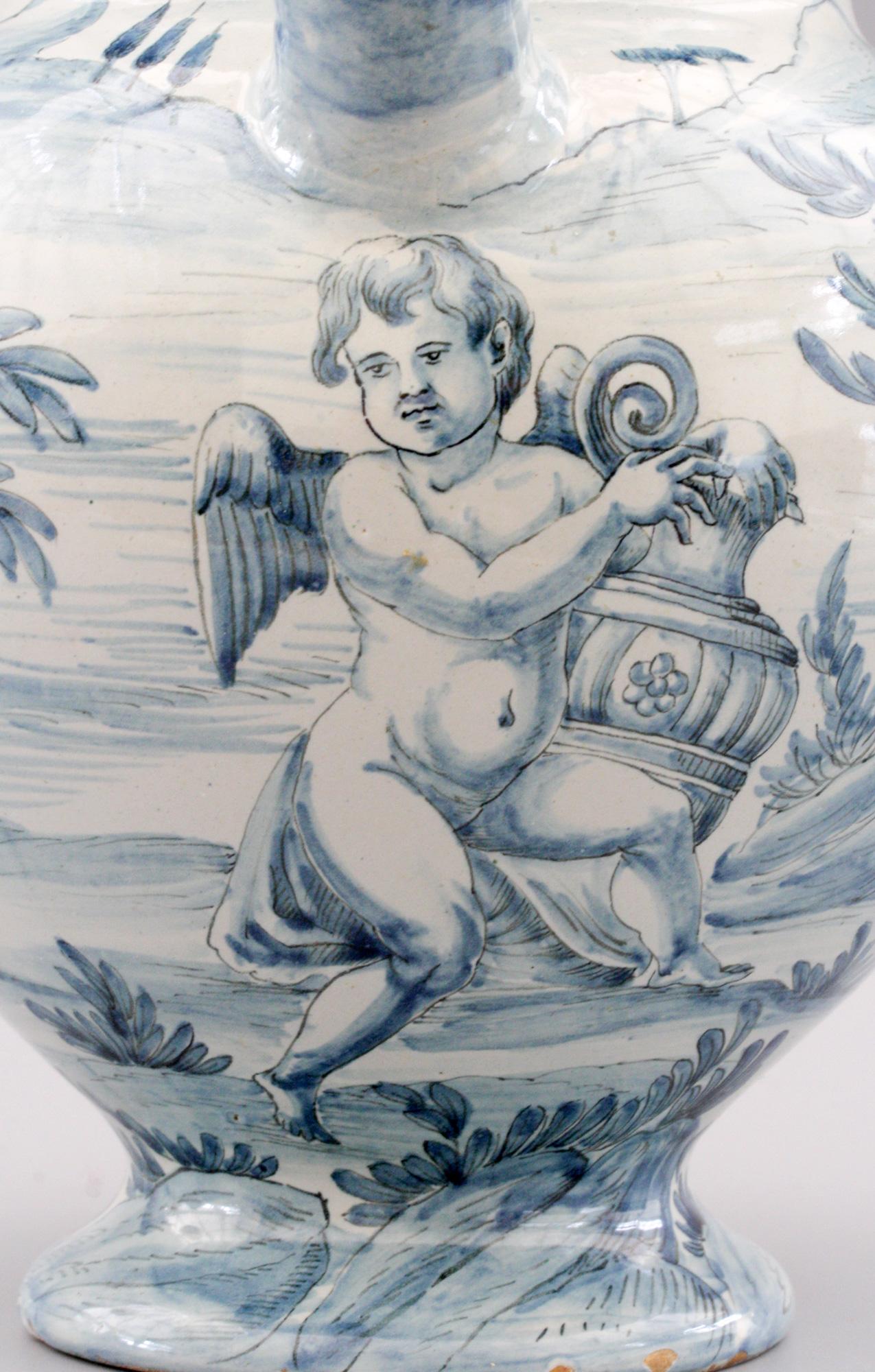 Cantagalli Italian Maiolica Acqa di Papueri Drug Jar, 19th Century 7