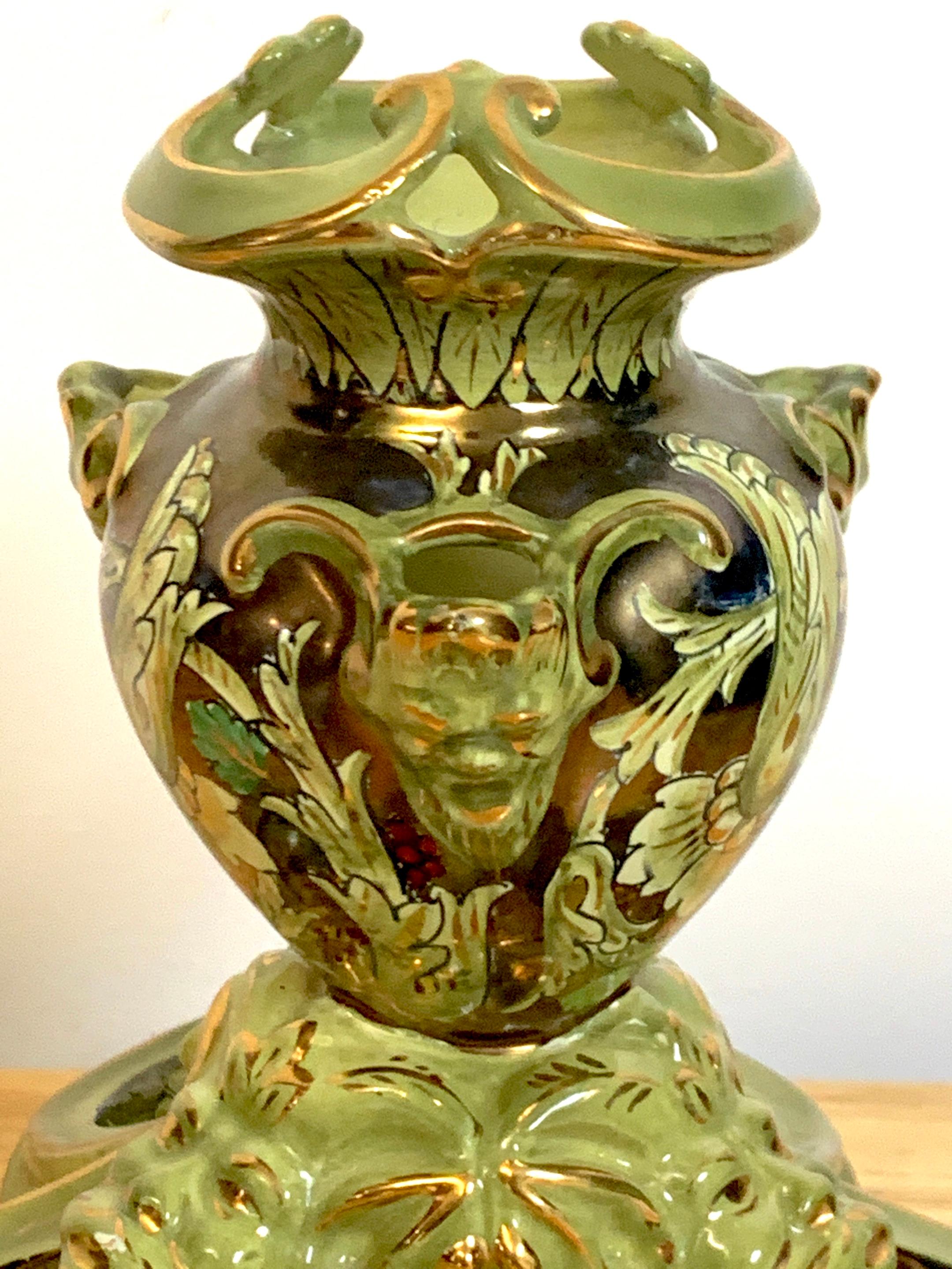 Italian Cantagalli Lusture Majolica Centerpiece For Sale