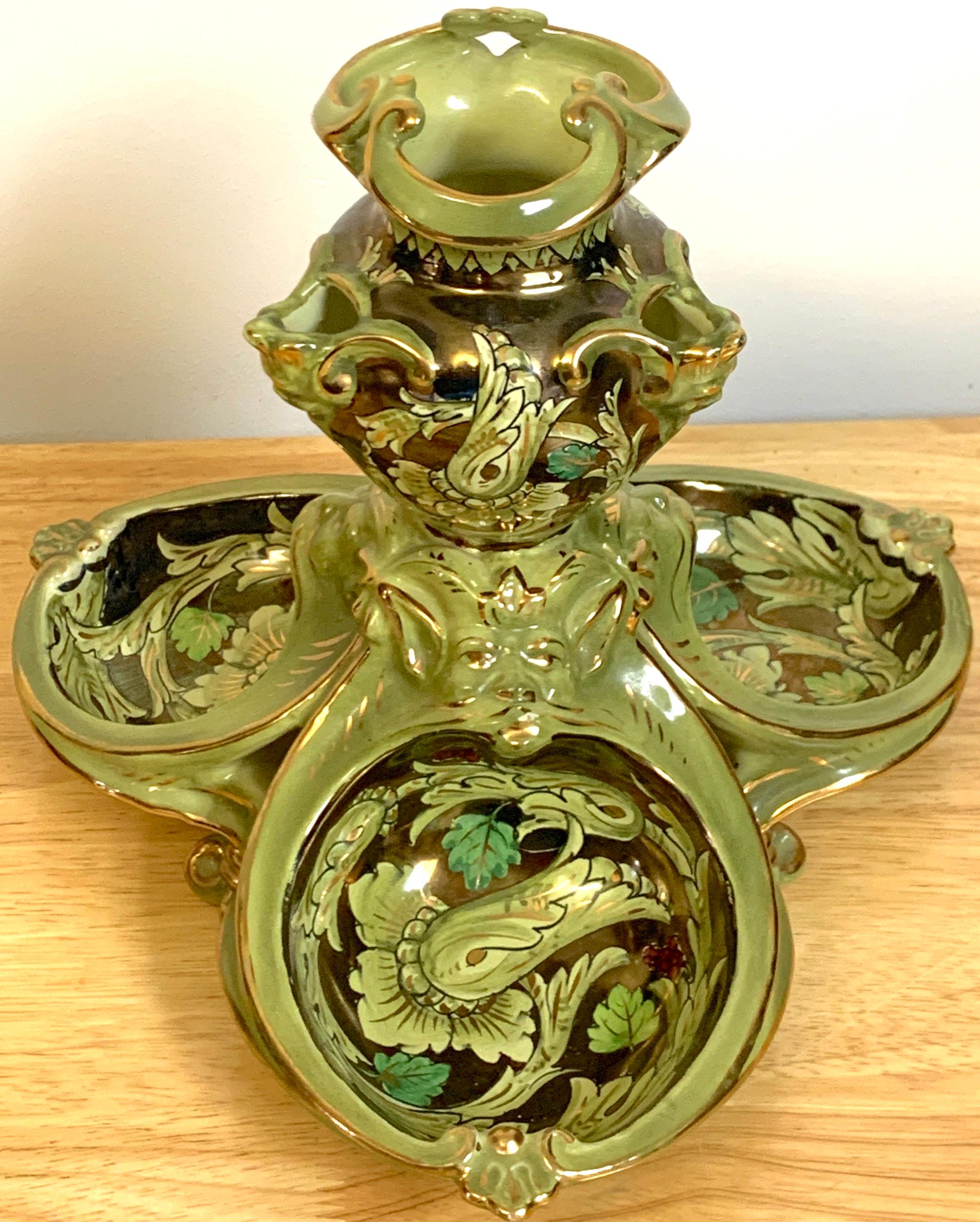 Cantagalli Lusture Majolica Centerpiece In Good Condition For Sale In West Palm Beach, FL
