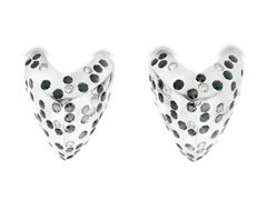 Cantamessa 18K White Gold Blue Sapphire Diamond Drop Earrings, Italy