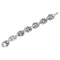 Cantamessa White Gold Link Sapphire Diamond Bracelet 
