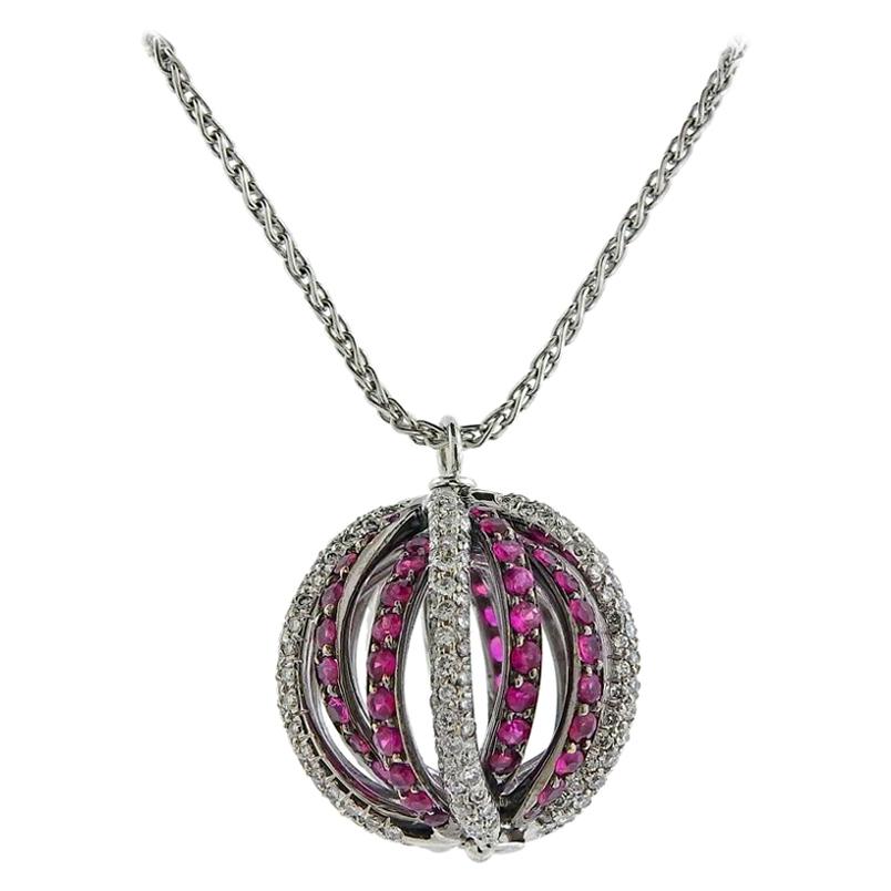 A PIERCED DIAMOND 'BALL' PENDANT main image 0