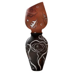 Cantareras: Stacked Ceramic Sculpture Hand-Painted 100 cm
