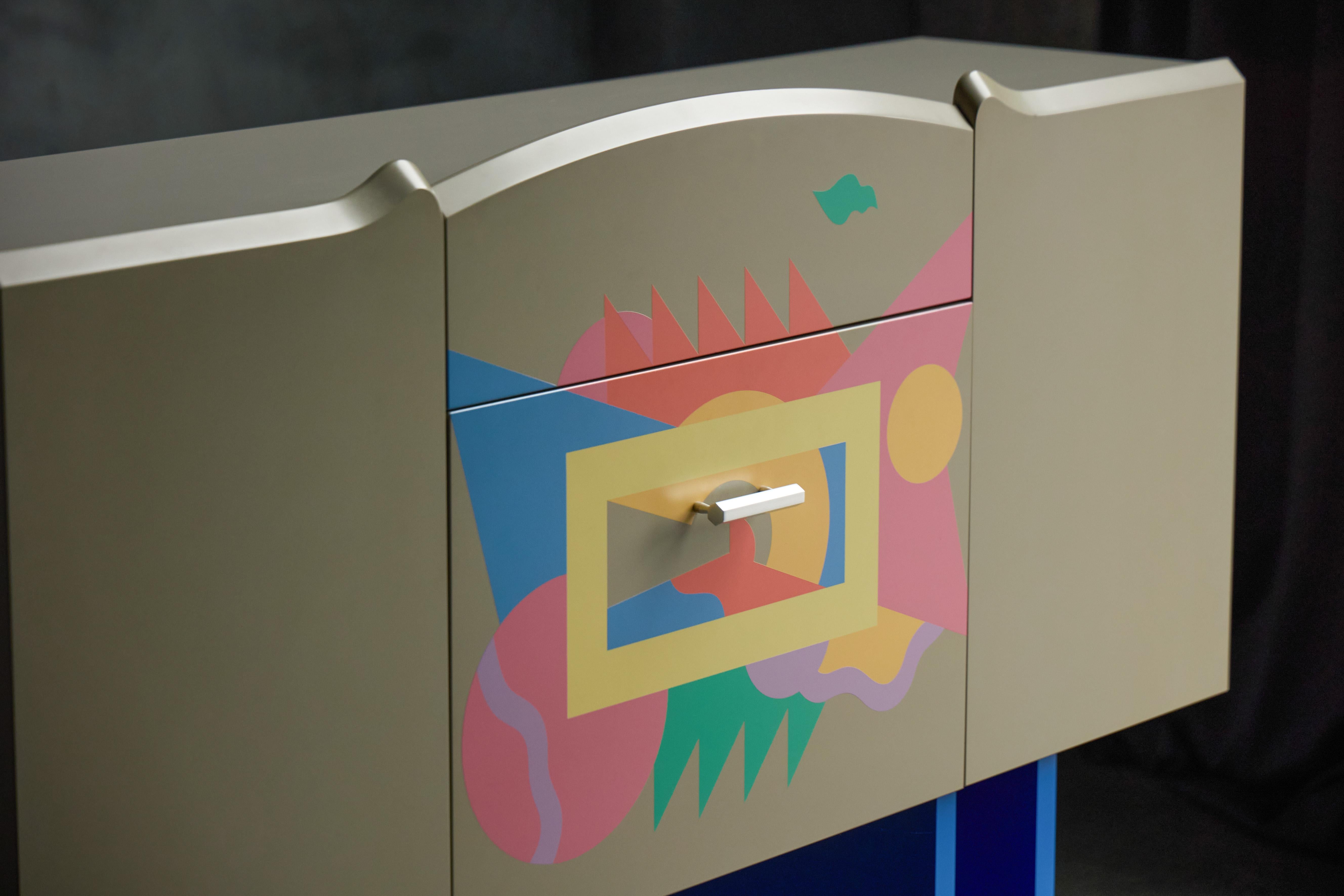 Cantaride Bar Cabinet by Alessandro Mendini for Zanotta, Italy, 1980s In condizioni buone in vendita a Antwerp, BE
