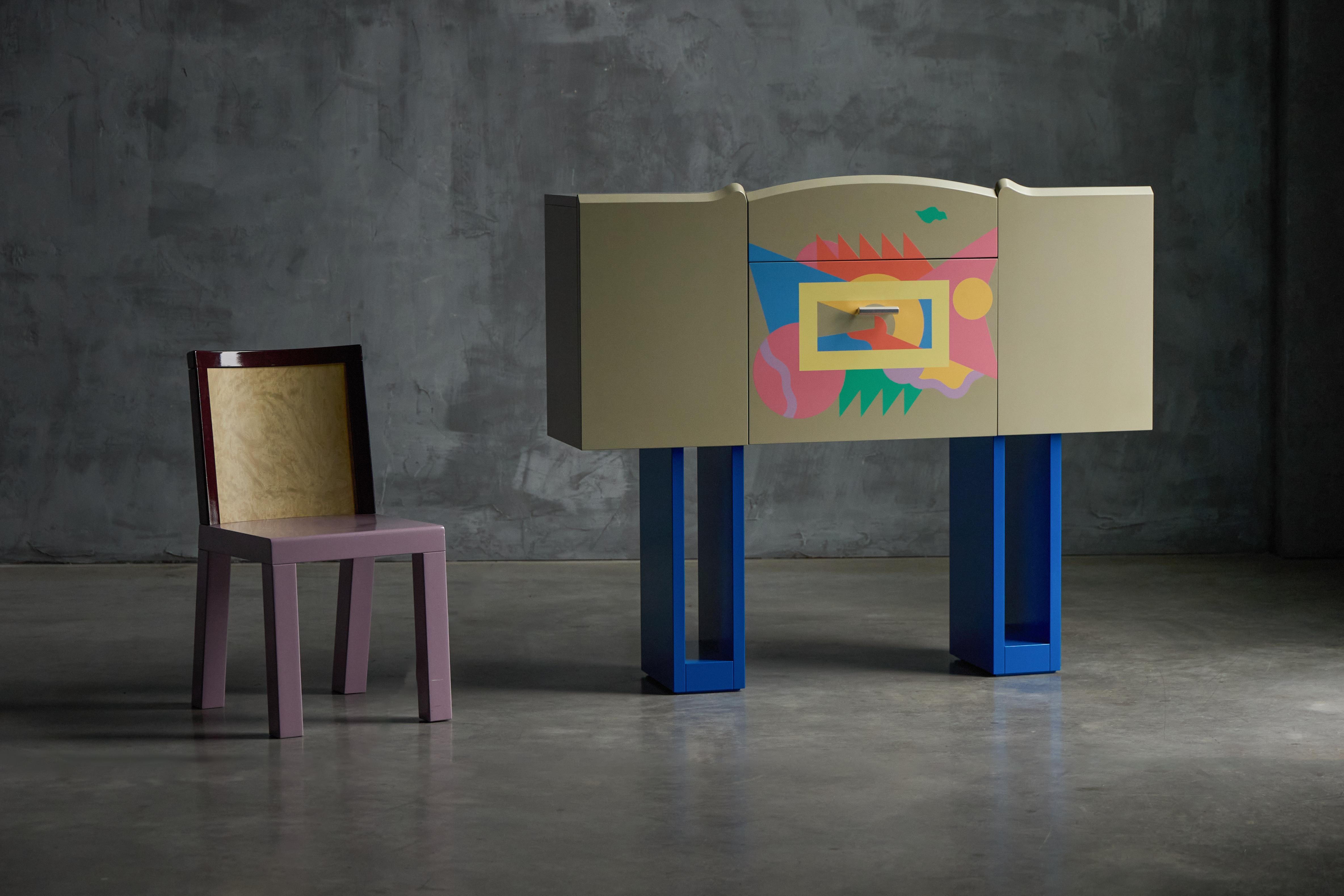 Legno Cantaride Bar Cabinet by Alessandro Mendini for Zanotta, Italy, 1980s in vendita
