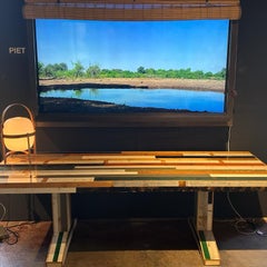 Table de cantine en ébène brillant 250x90x78h cm par Piet Hein Eek