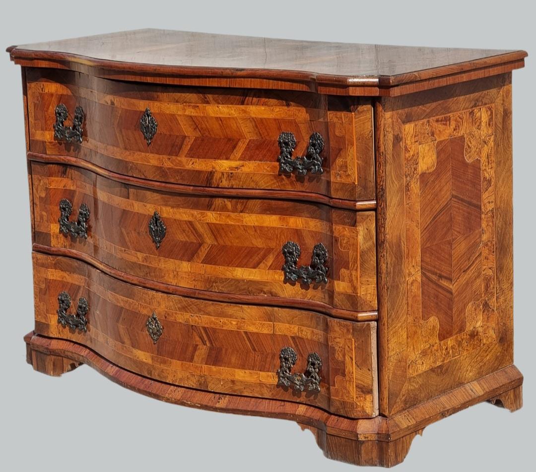 Baroque Large Venetian canterano in briarwood, late 17th - early 18th century For Sale
