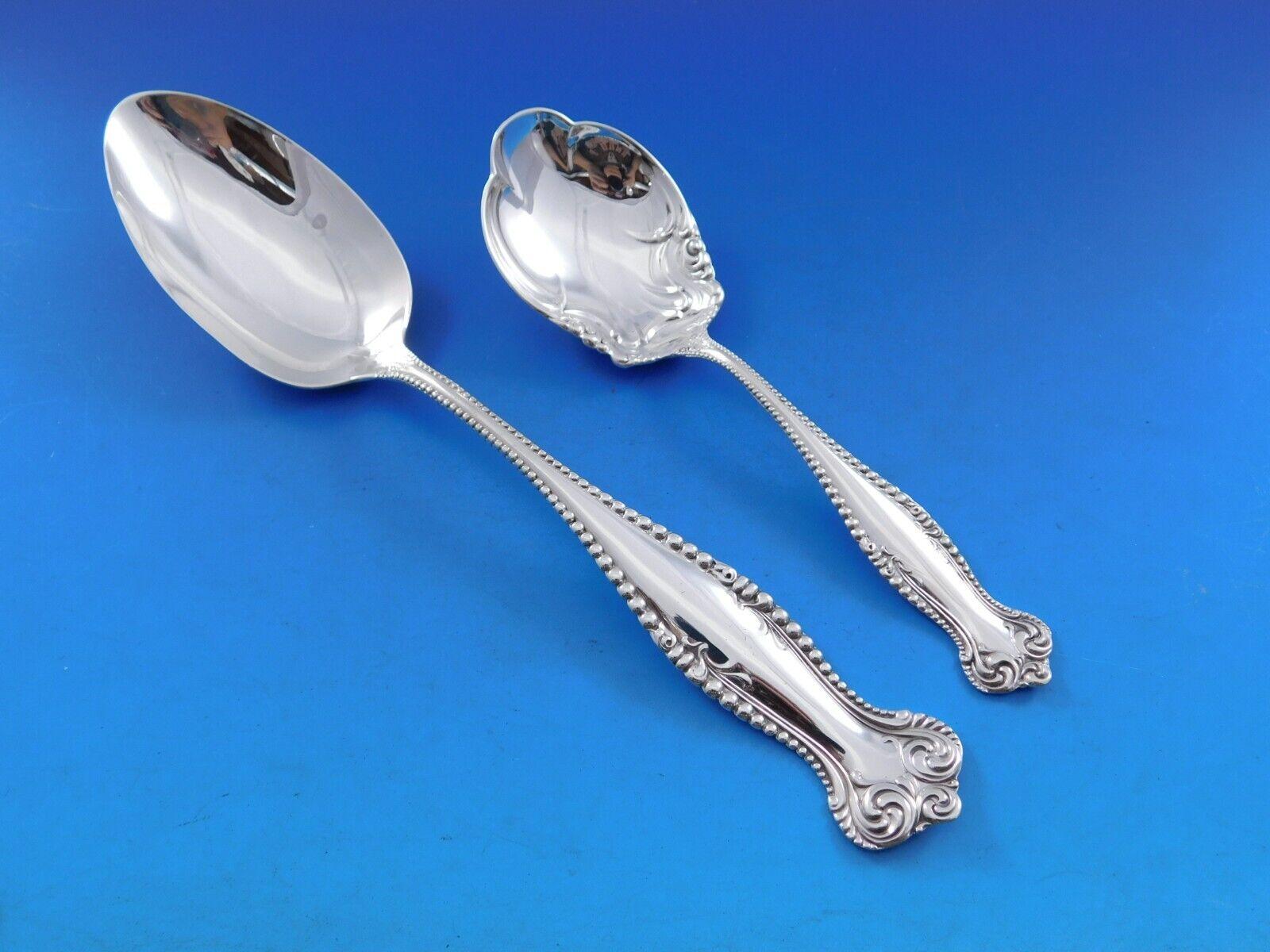 Ensemble de couverts en argent sterling Canterbury par Towle 12 services 65 pièces pour le dîner perlé en vente 1