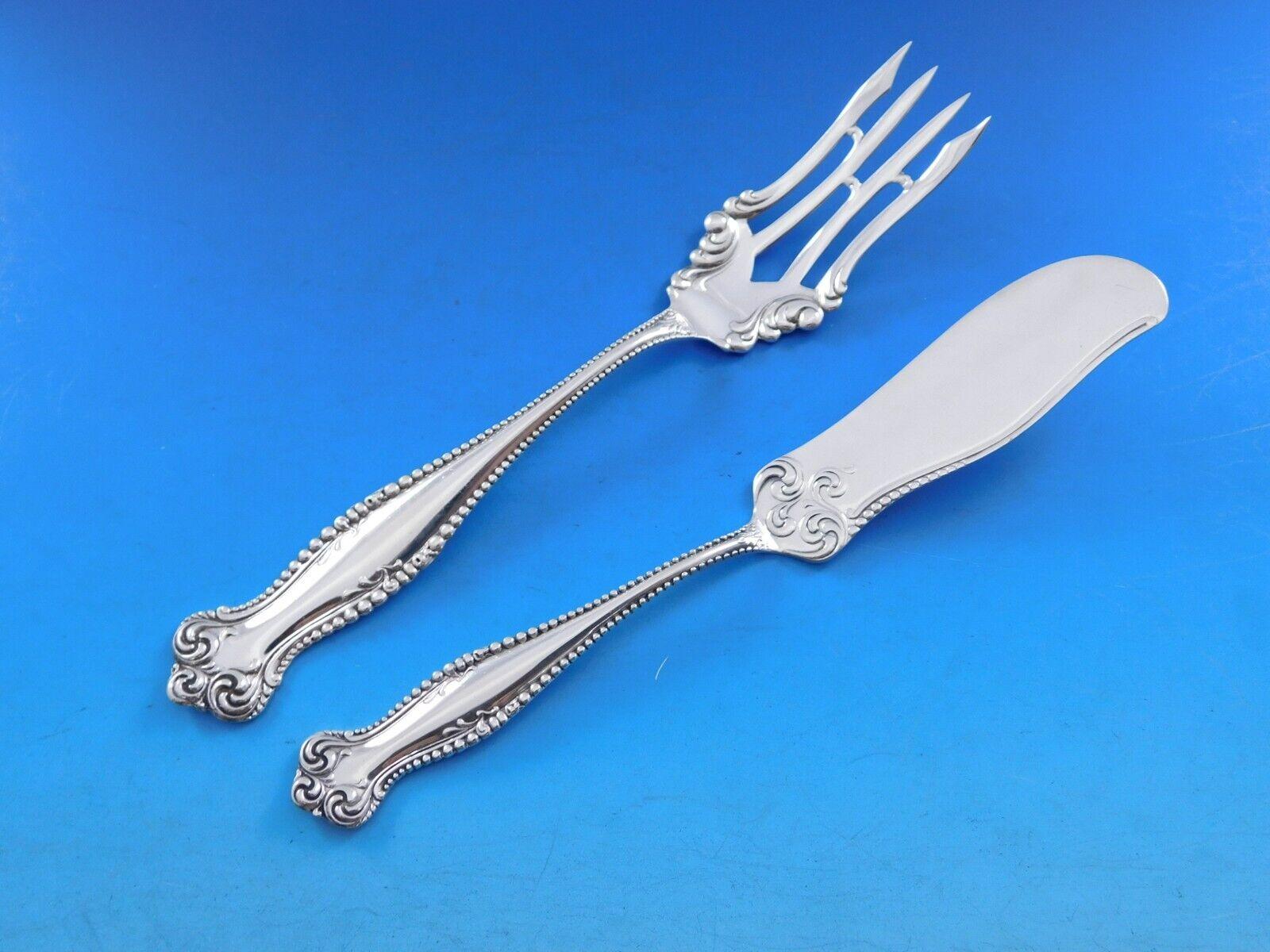 Ensemble de couverts en argent sterling Canterbury par Towle 12 services 65 pièces pour le dîner perlé en vente 2