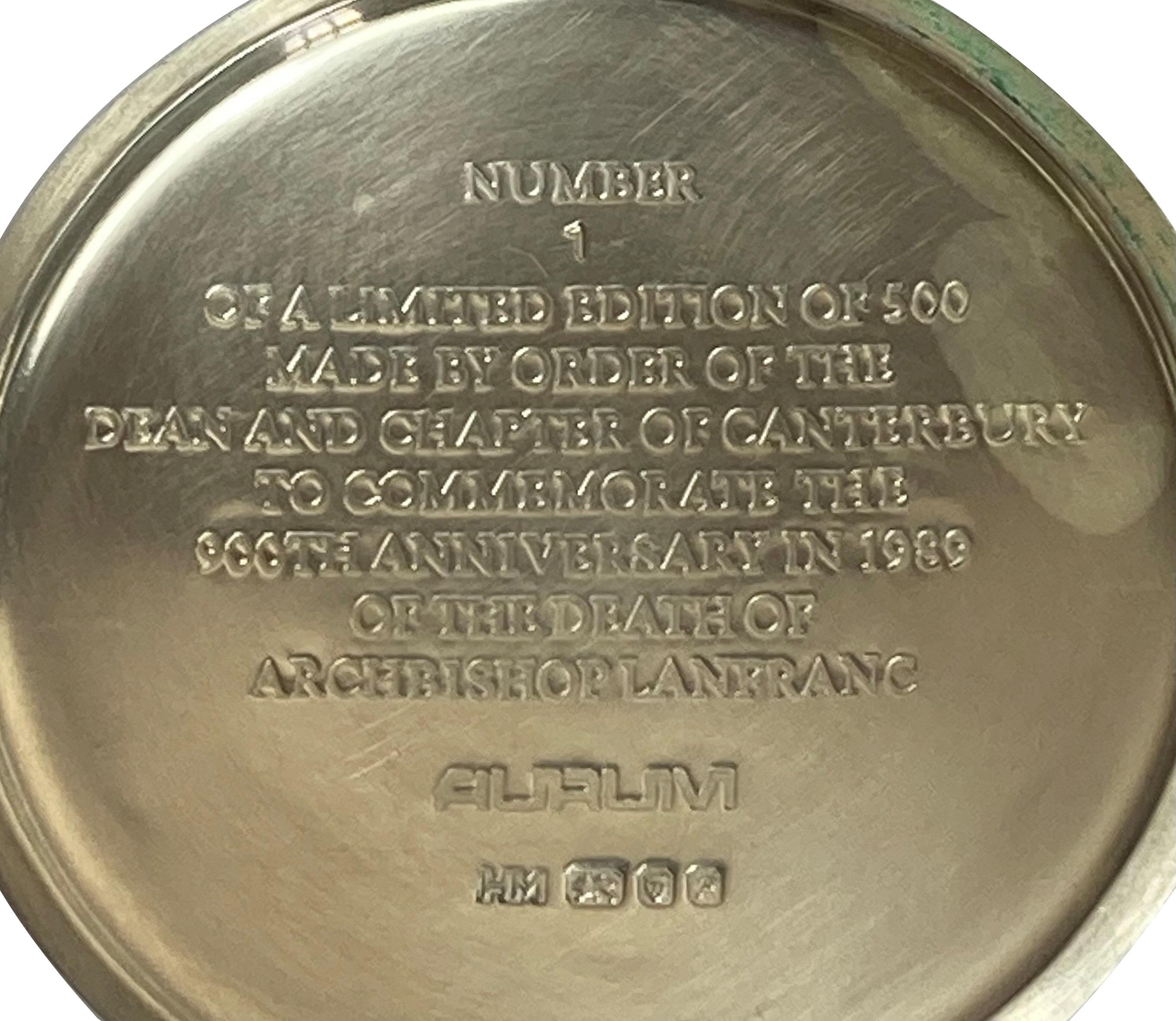 Silver Canterbury Cathedral: A First Edition Archbishop Lanfranc Commemorative Chalice For Sale