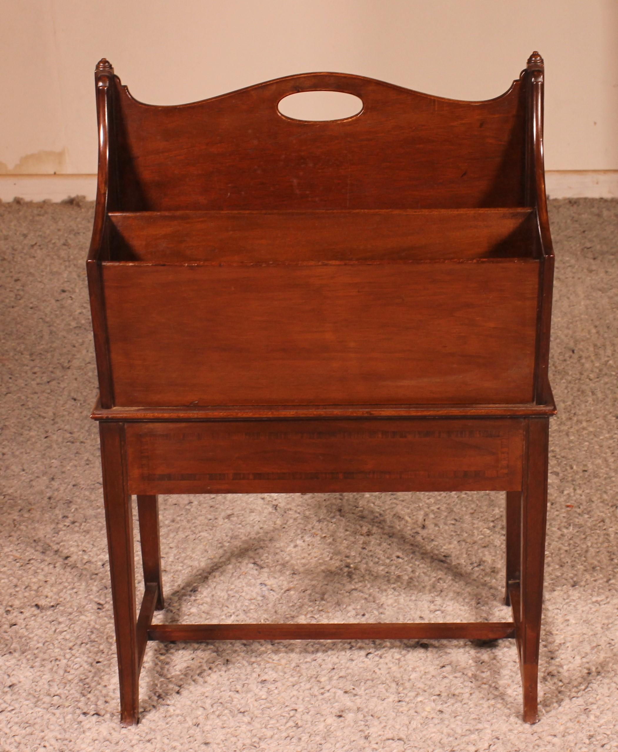 Canterbury or Newspaper Rack in Mahogany from the Edwardian Period For Sale 1