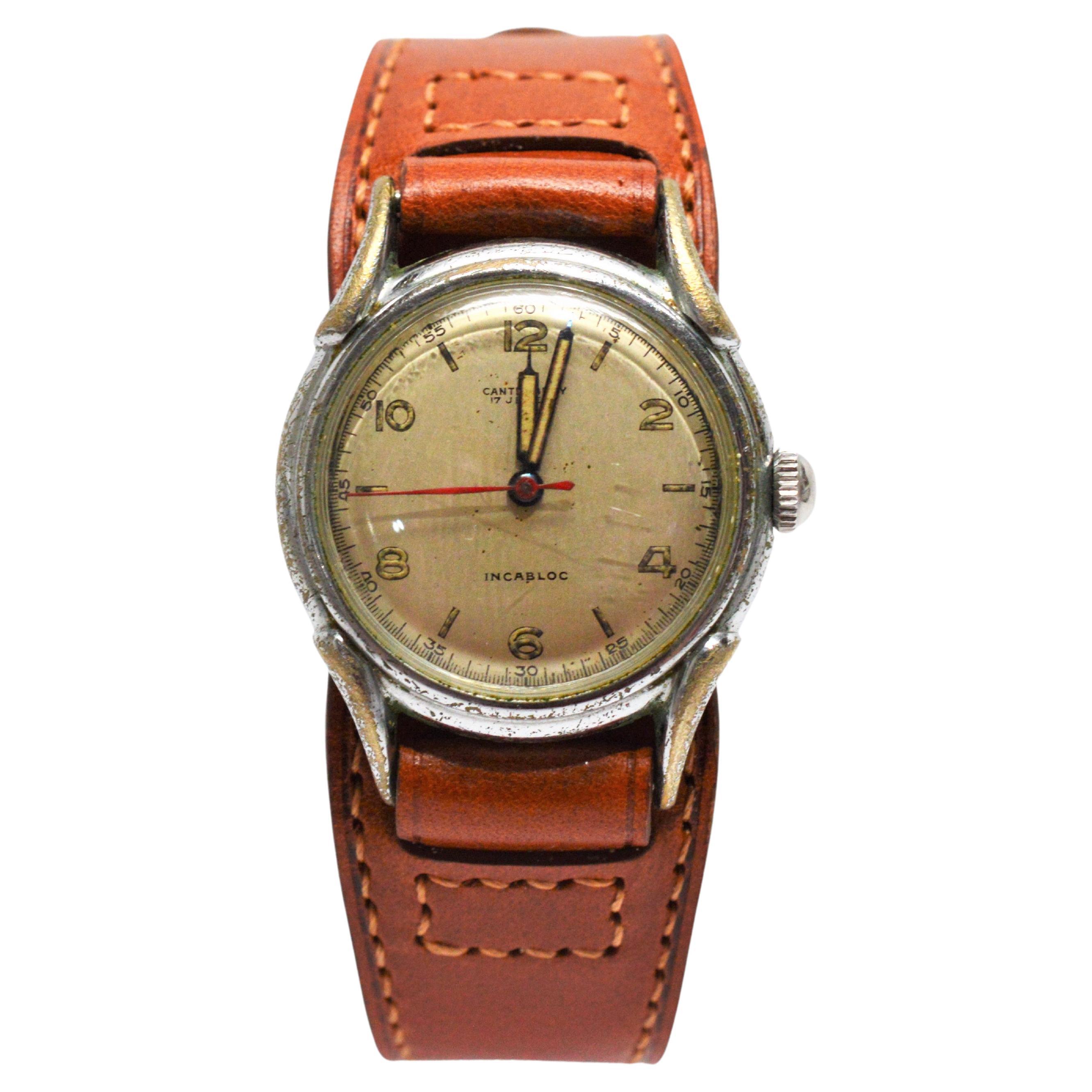Canterbury Steel Incabloc Military Style Wrist Watch