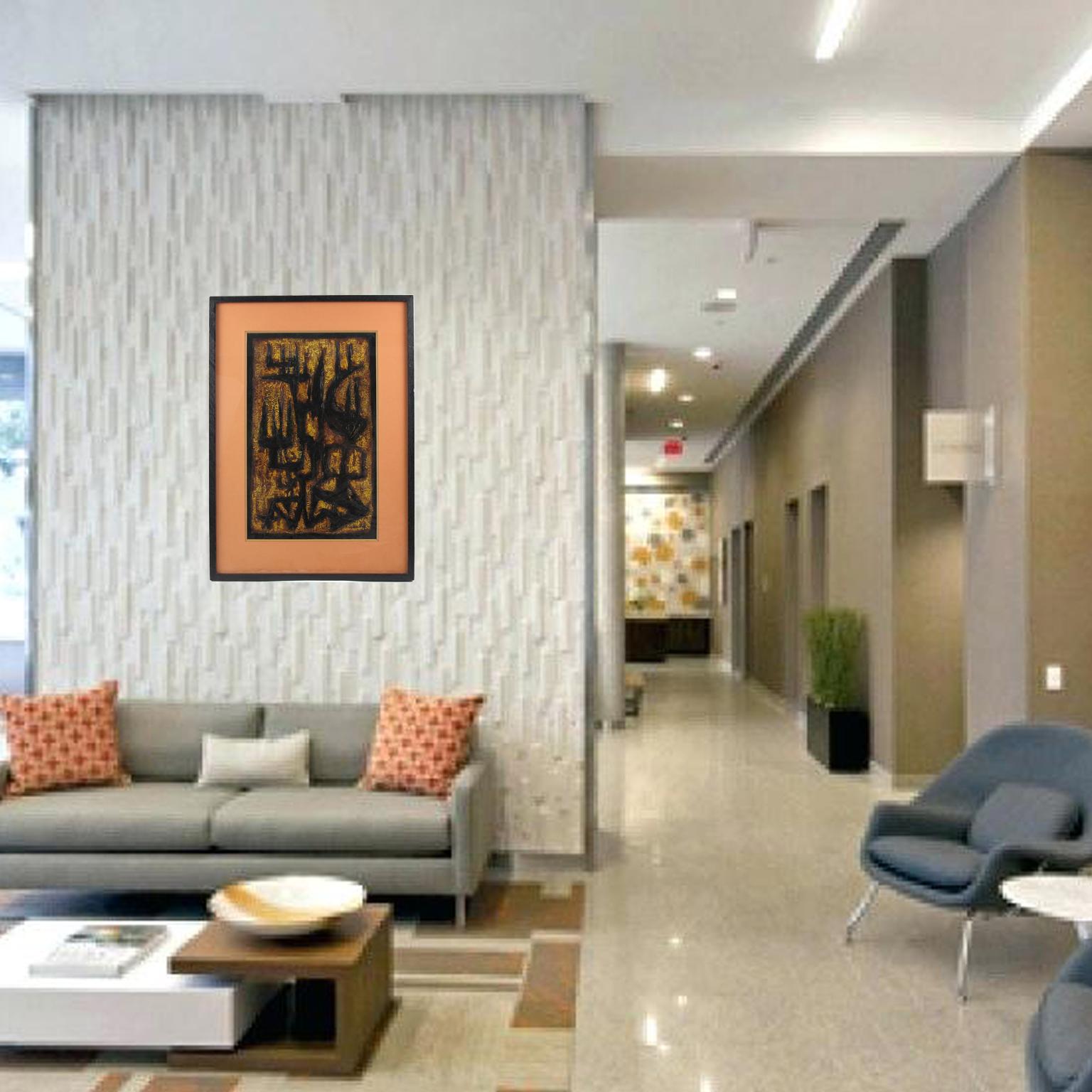 American Brutalist Abstract Painting by Canthi, circa 1960 For Sale 1