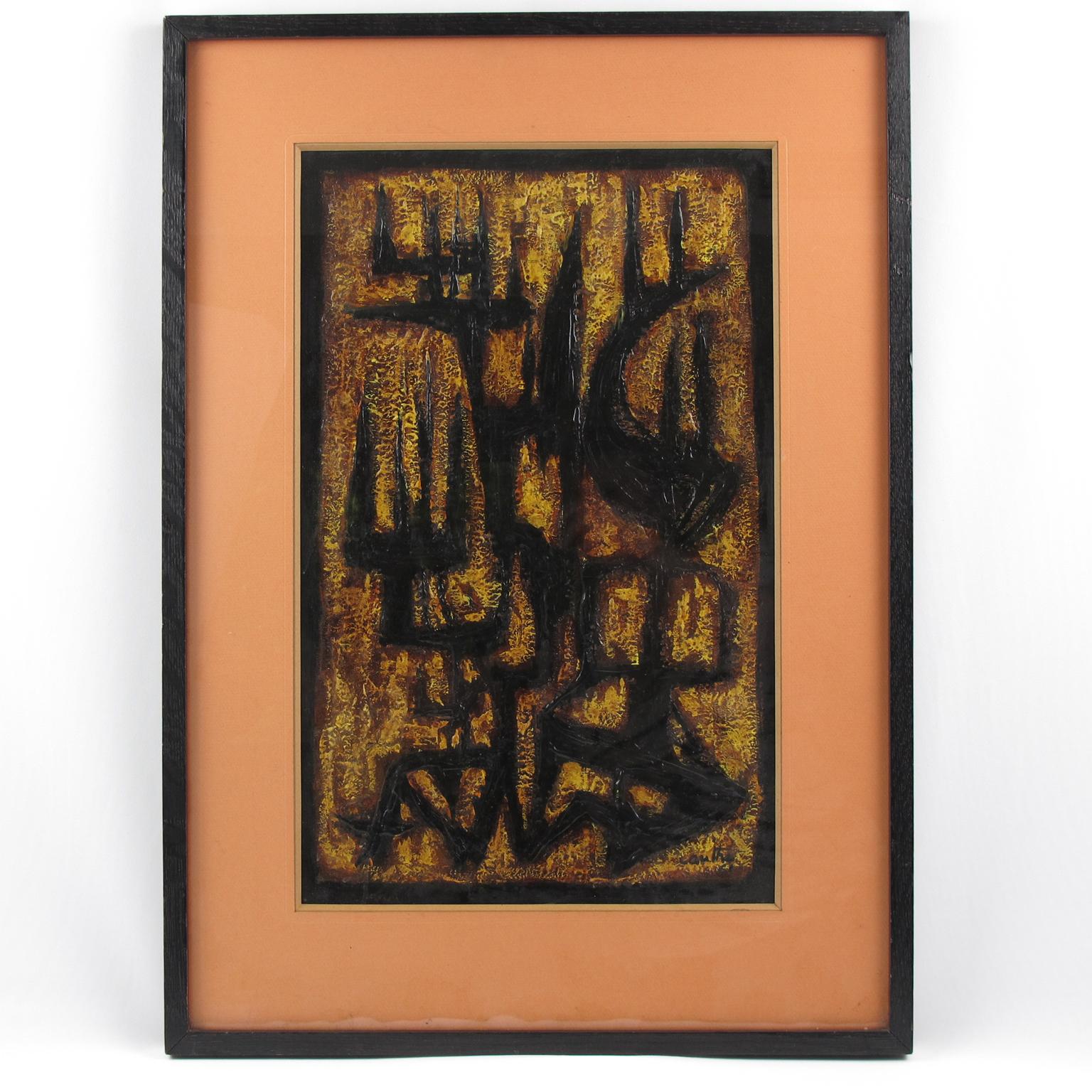American Brutalist Abstract Painting by Canthi, circa 1960 For Sale 3