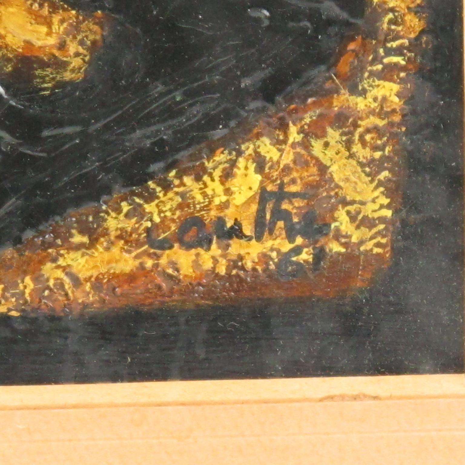 American Brutalist Abstract Painting by Canthi, circa 1960 For Sale 4
