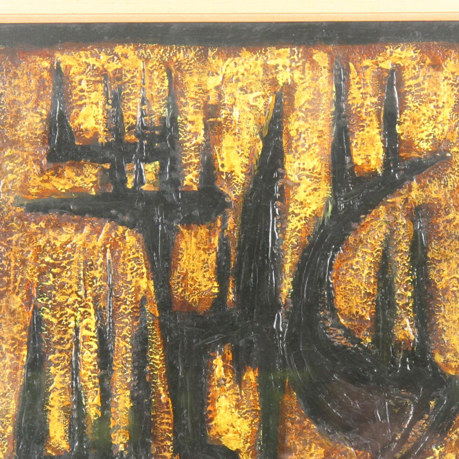American Brutalist Abstract Painting by Canthi, circa 1960 For Sale 6