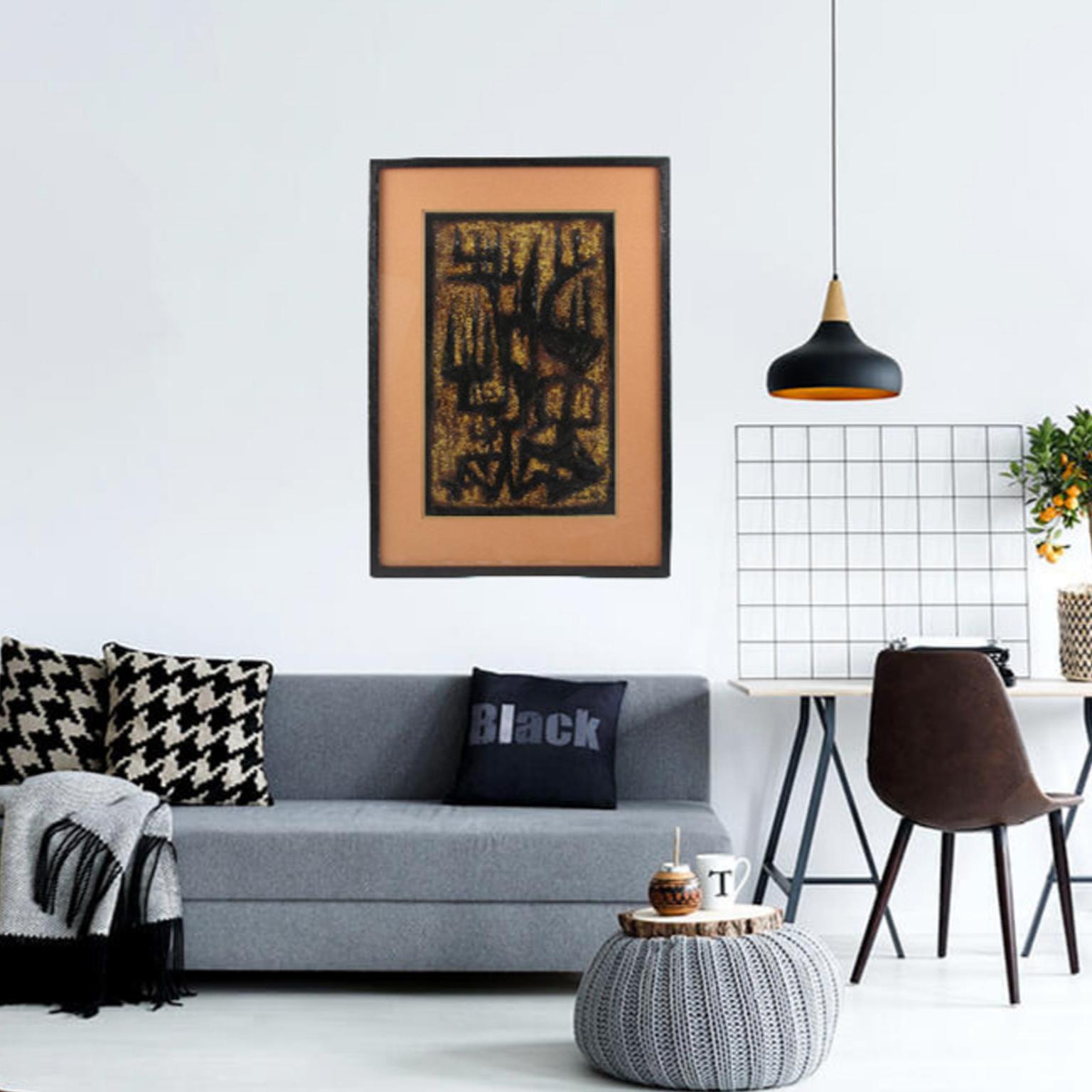 American Brutalist Abstract Painting by Canthi, circa 1960 For Sale 7