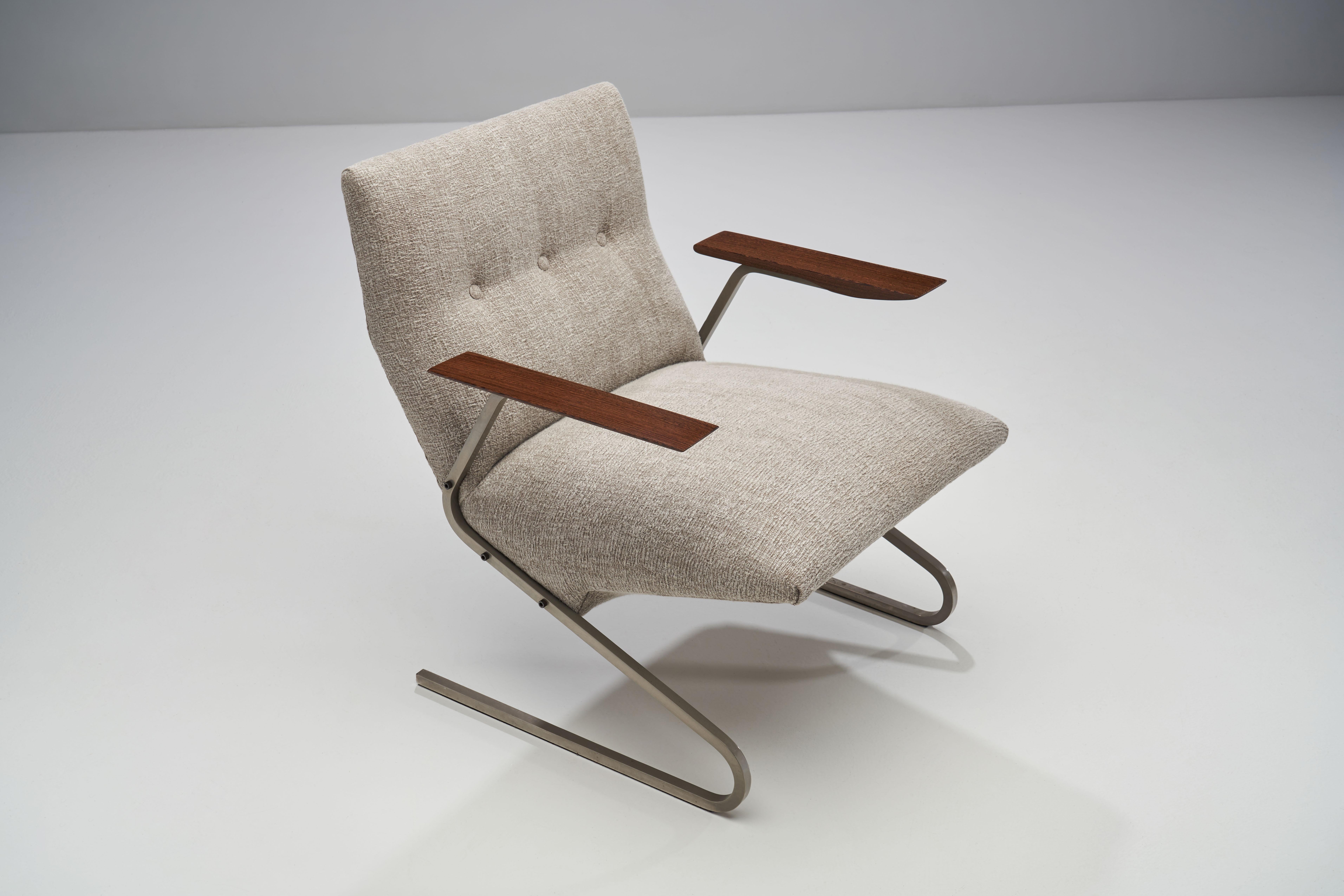 Mid-20th Century “Cantilever” Armchair by George Van Rijck for Beaufort, Belgium, 1960s