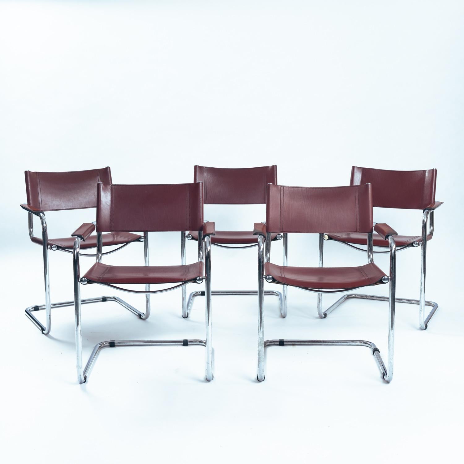 Bauhaus-Stühle, s34, mg5, Mart Stam, Marcel Breuer zugeschrieben, 5er-Set (Stahl) im Angebot