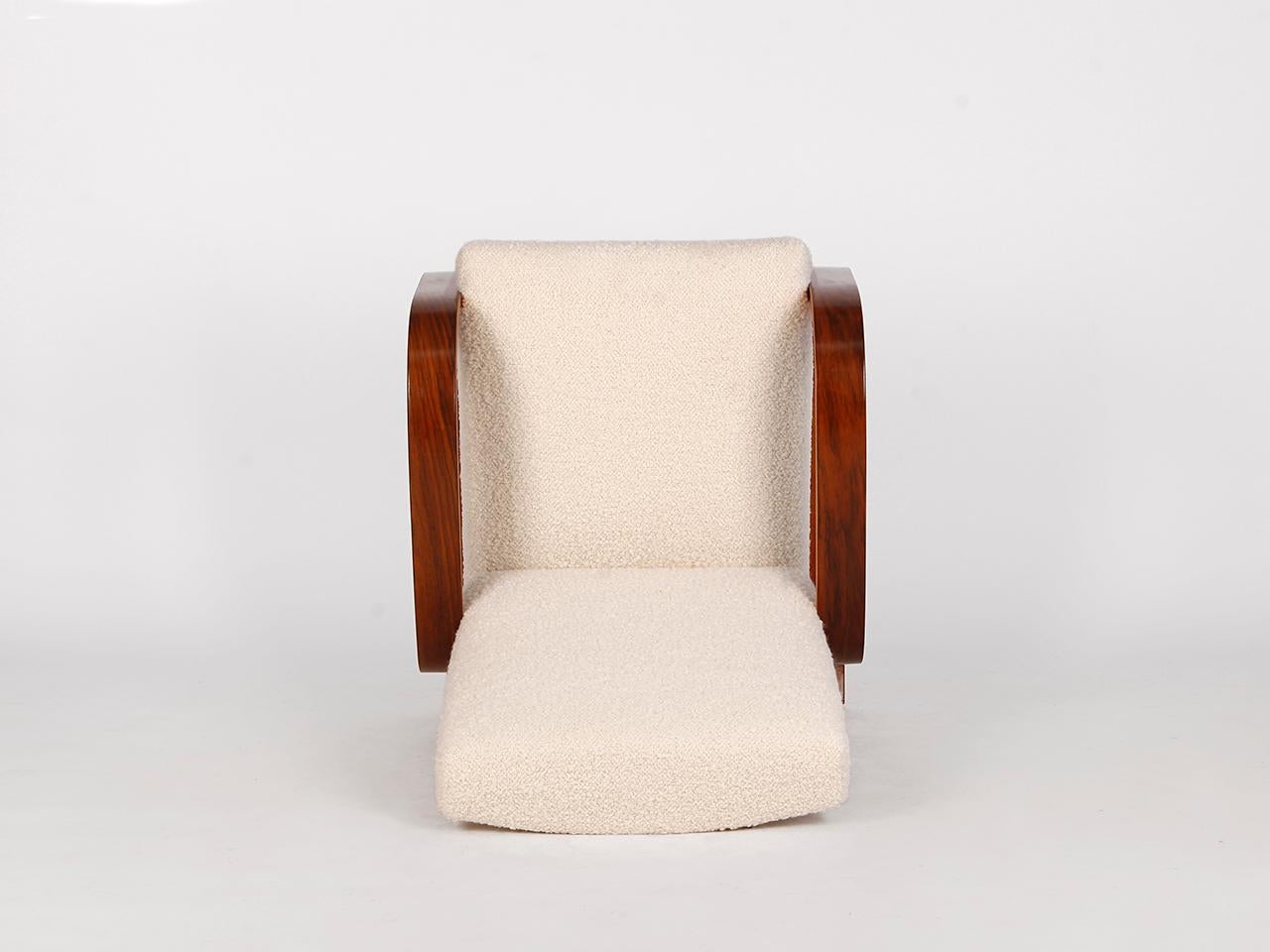Wool Cantilever Boucle Armchair by Miroslav Navrátil for UP Závody, 1950s For Sale