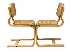 Cantilever Cane and BentwoodDining Chairs after Alto and Breuer Set of 4