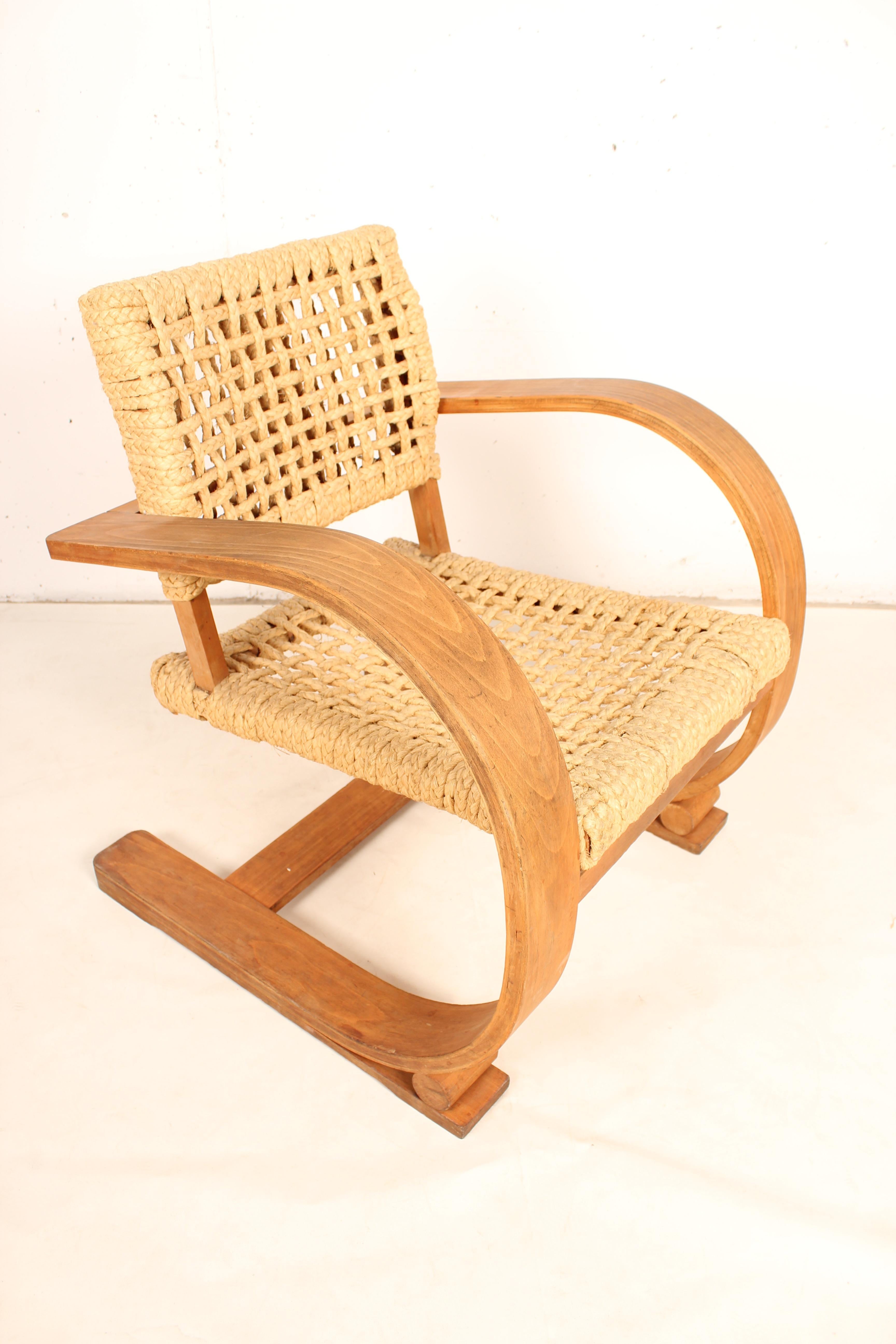Chaise Cantilever d'Audoux Minet pour Vibo Vesoul, France, années 1940 6