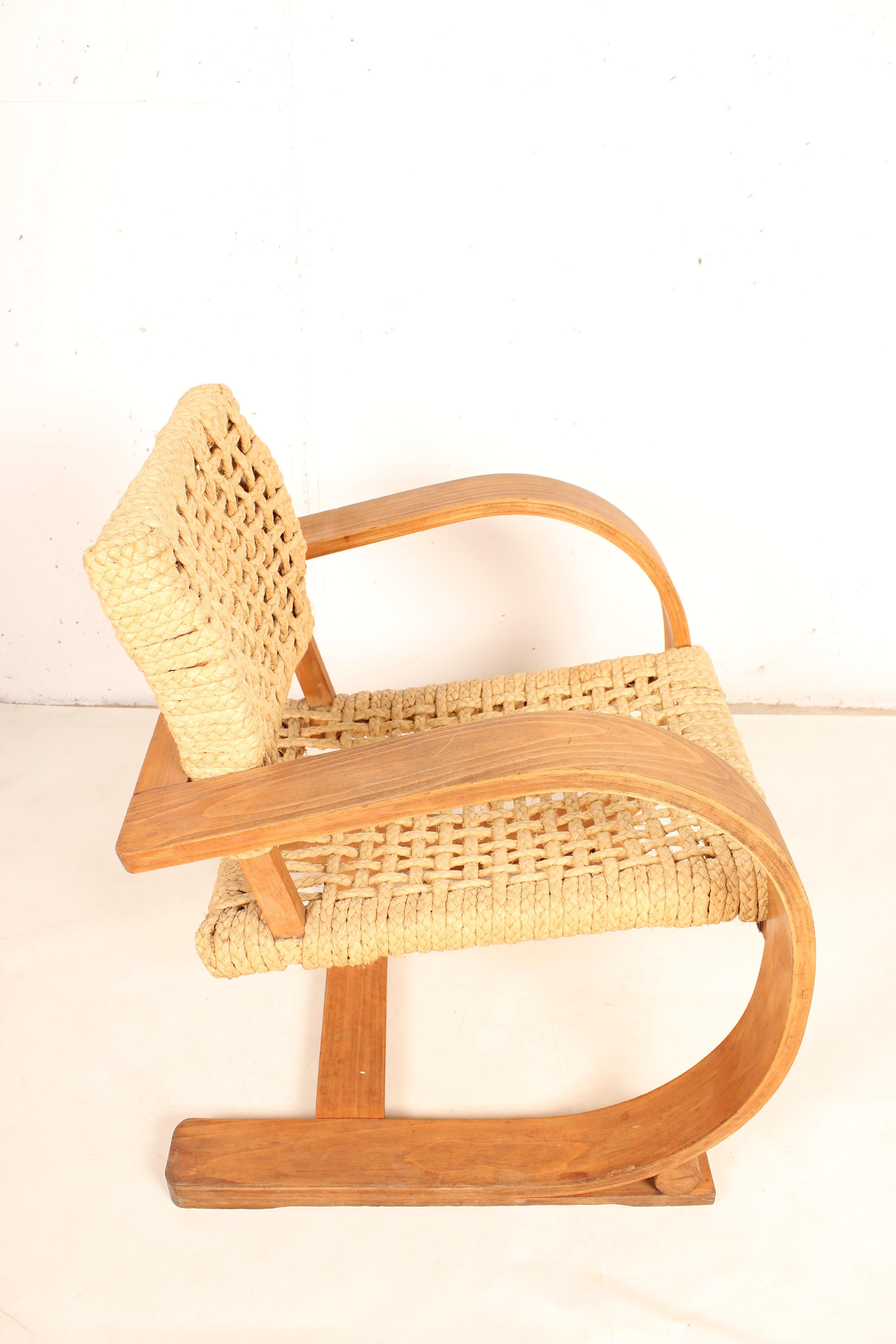 Chaise Cantilever d'Audoux Minet pour Vibo Vesoul, France, années 1940 9