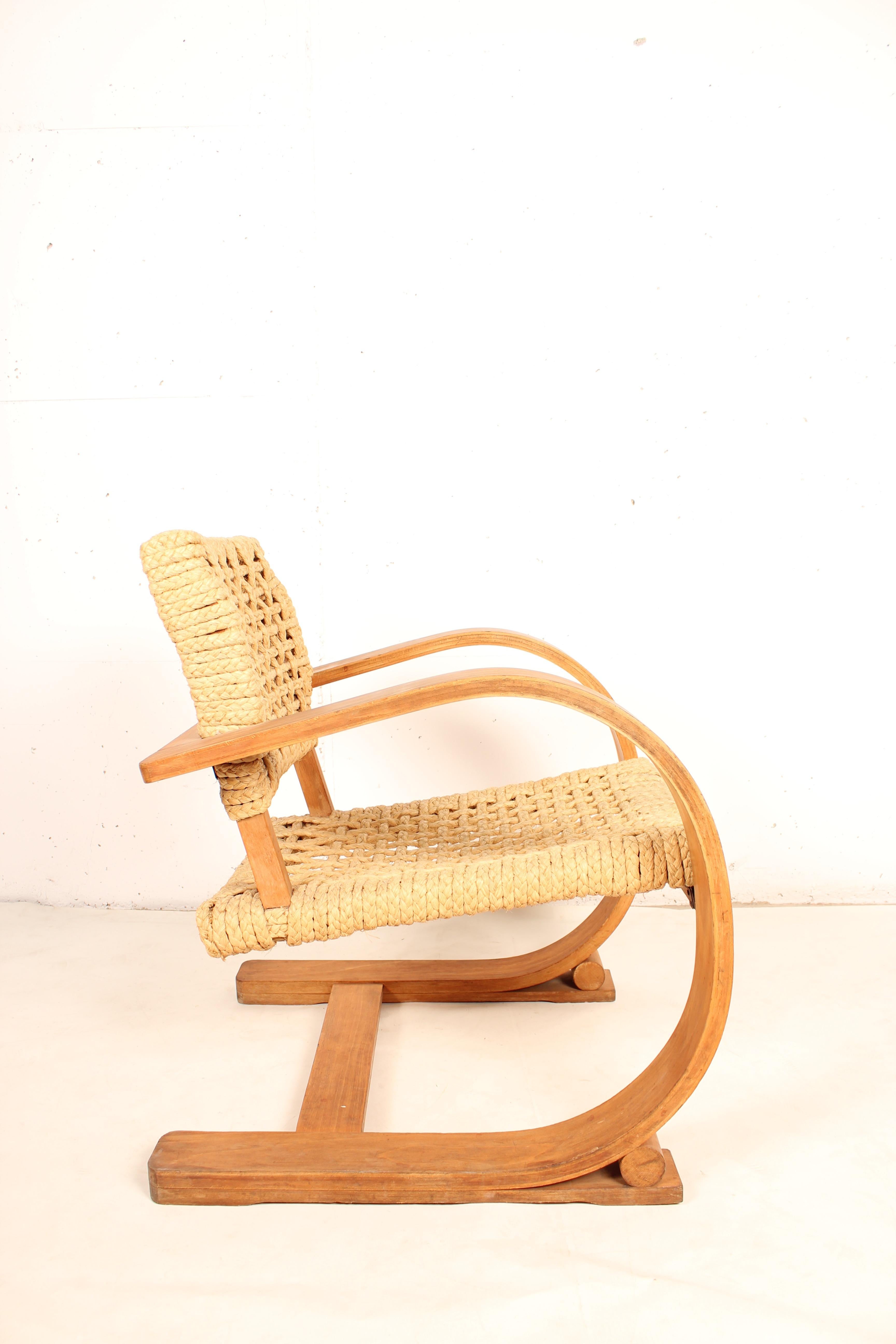 Chaise Cantilever d'Audoux Minet pour Vibo Vesoul, France, années 1940 10