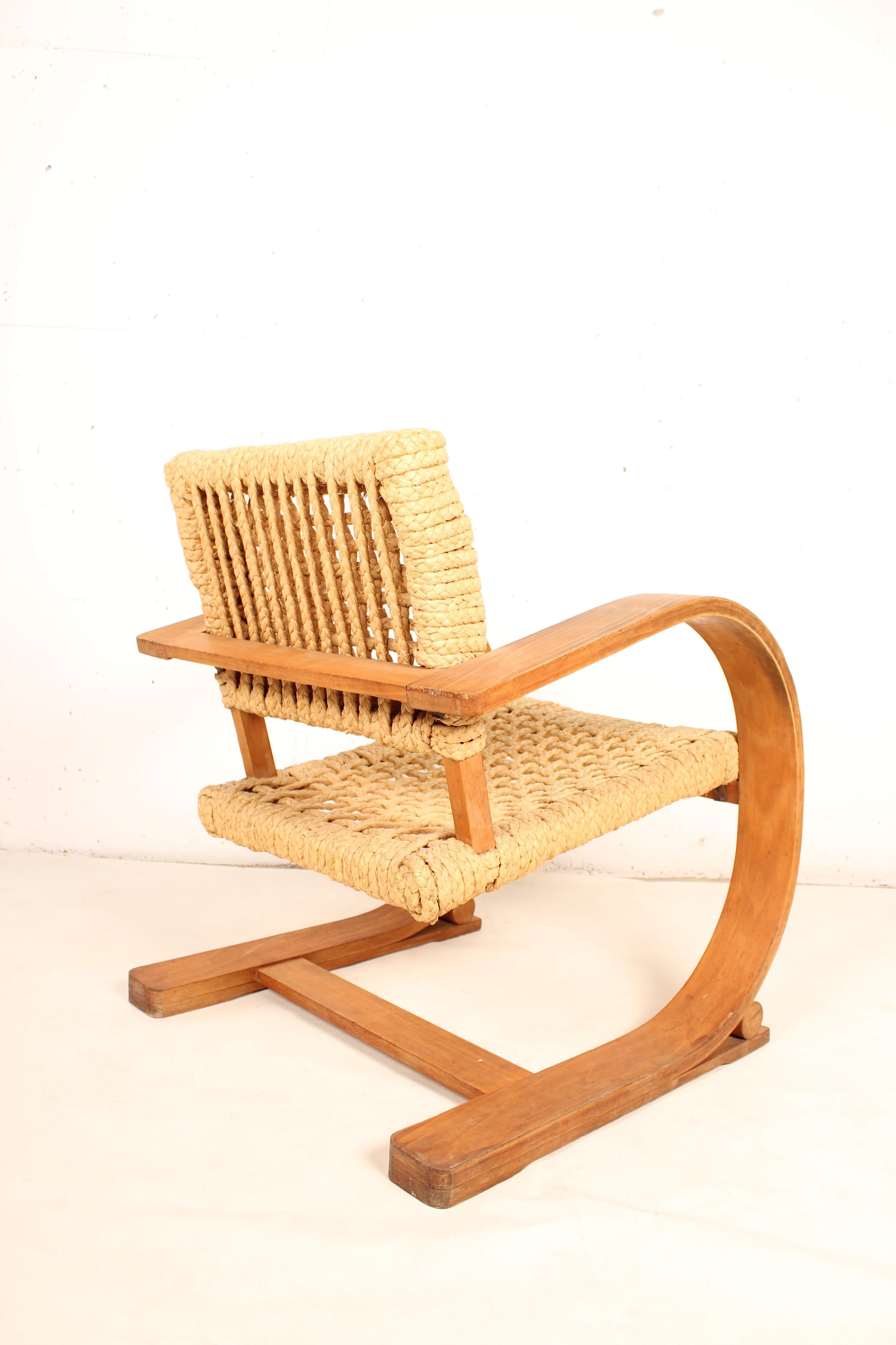 Chaise Cantilever d'Audoux Minet pour Vibo Vesoul, France, années 1940 12