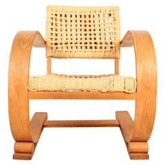 Chaise Cantilever d'Audoux Minet pour Vibo Vesoul, France, années 1940