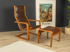 Cantilever Chair Model "Lamello" with Stool Designed by Yngve Ekstrom, Sweden