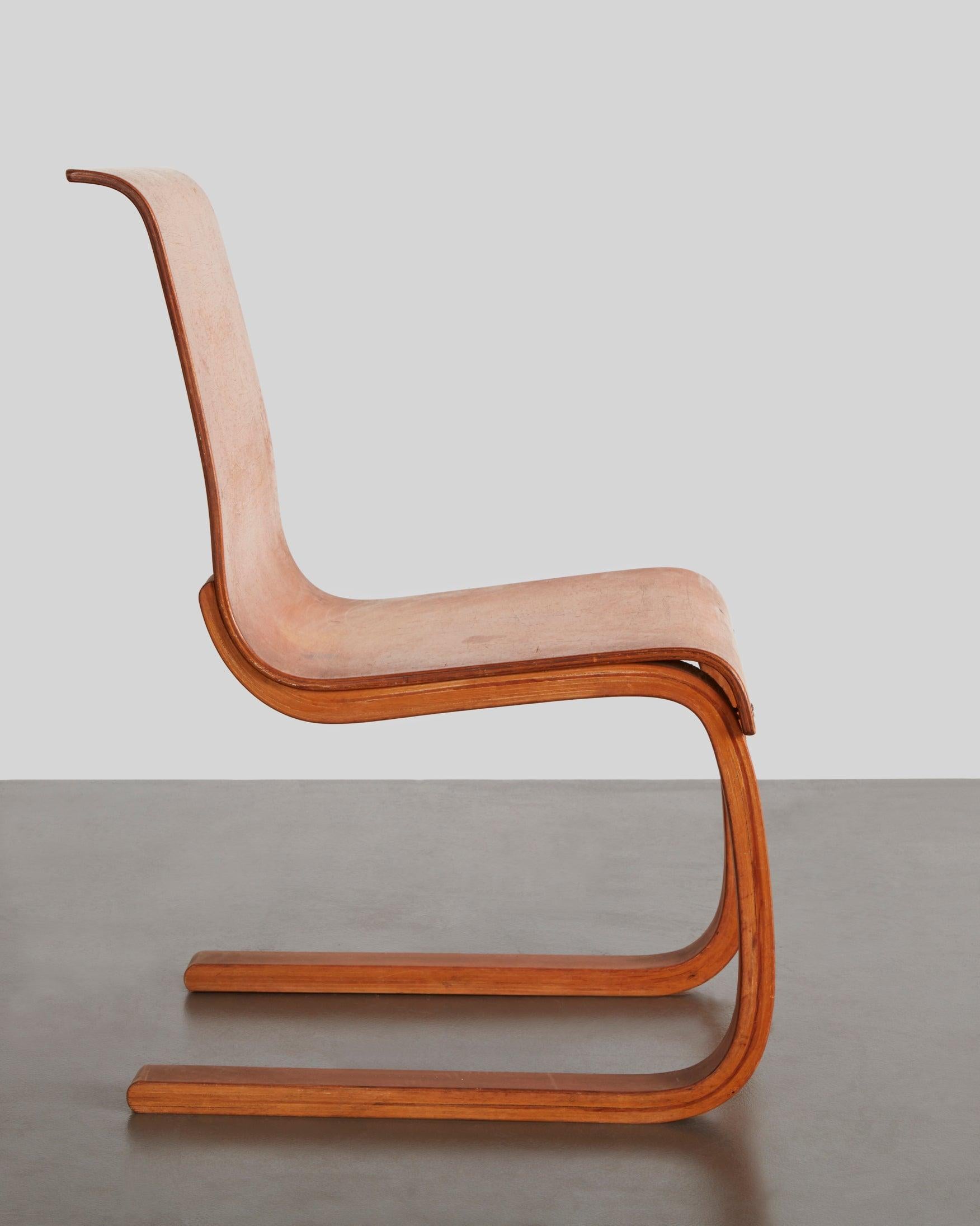 wood cantilever chair