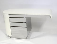 Cantilever Desk by Ron Seff, Lacquer and Stainless Steel