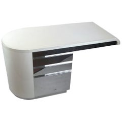 Cantilever Desk by Ron Seff, Lacquer and Stainless Steel