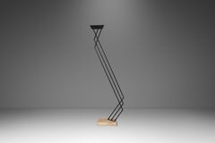 Lampada da terra a sbalzo a 6 piedi con base in travertino, Italia, anni '80 ca.