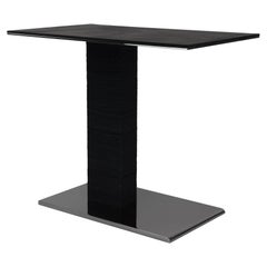 Cantilever Infinity Side Table in Stainless Steel and Leather 