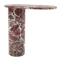 Cantilever L Rosso Levanto Marble End Table by Matteo Zorzenoni