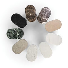 Mesa Auxiliar Cantilever L Mármol de Carrara Blanco