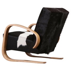 Cantilever Lounge Chair in Cowhide, 1950s