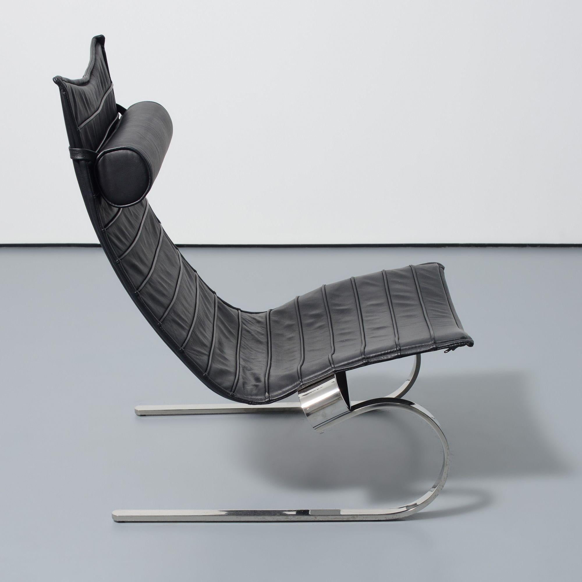 Mid-Century Modern Cantilever Lounge Chair, Manner of Poul Kjaerholm For Sale