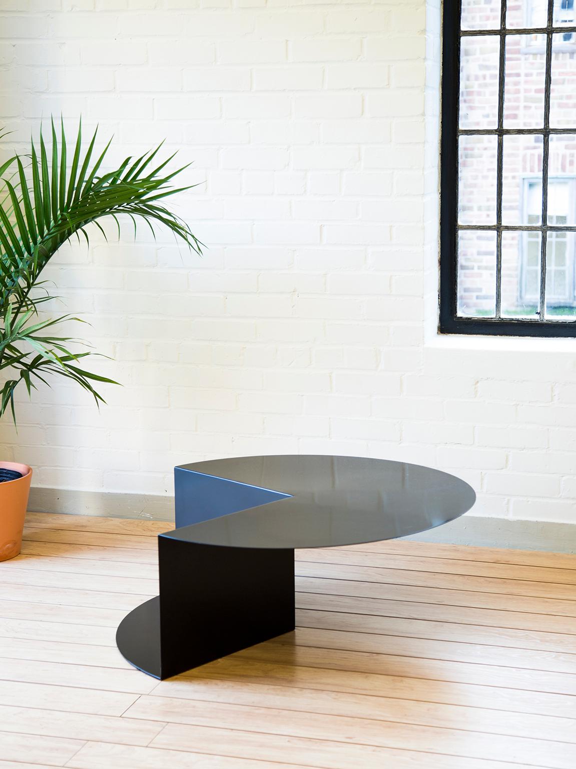 Painted 'Cantilever' Minimalist Coffee Table in Coated Steel, Customizable Color   For Sale