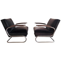 Cantilever S-411 Armchairs by W. H. Gispen for Mücke Melder, 1930s, Set of 2