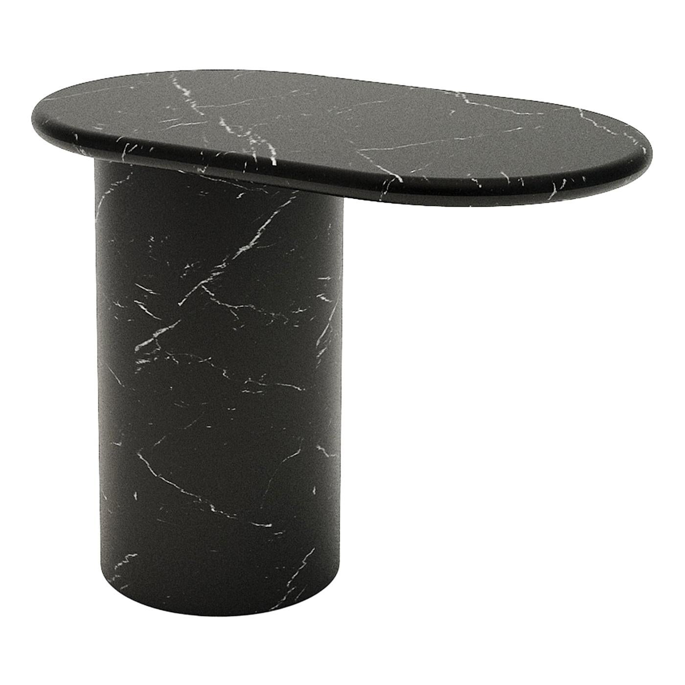 Cantilever S Nero Marquina Marble End Table For Sale