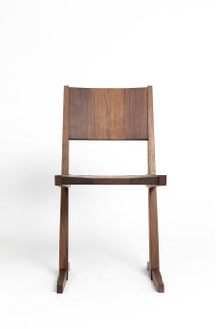 cantilevered chair #3 handcrafted from solid black walnut with oil finish