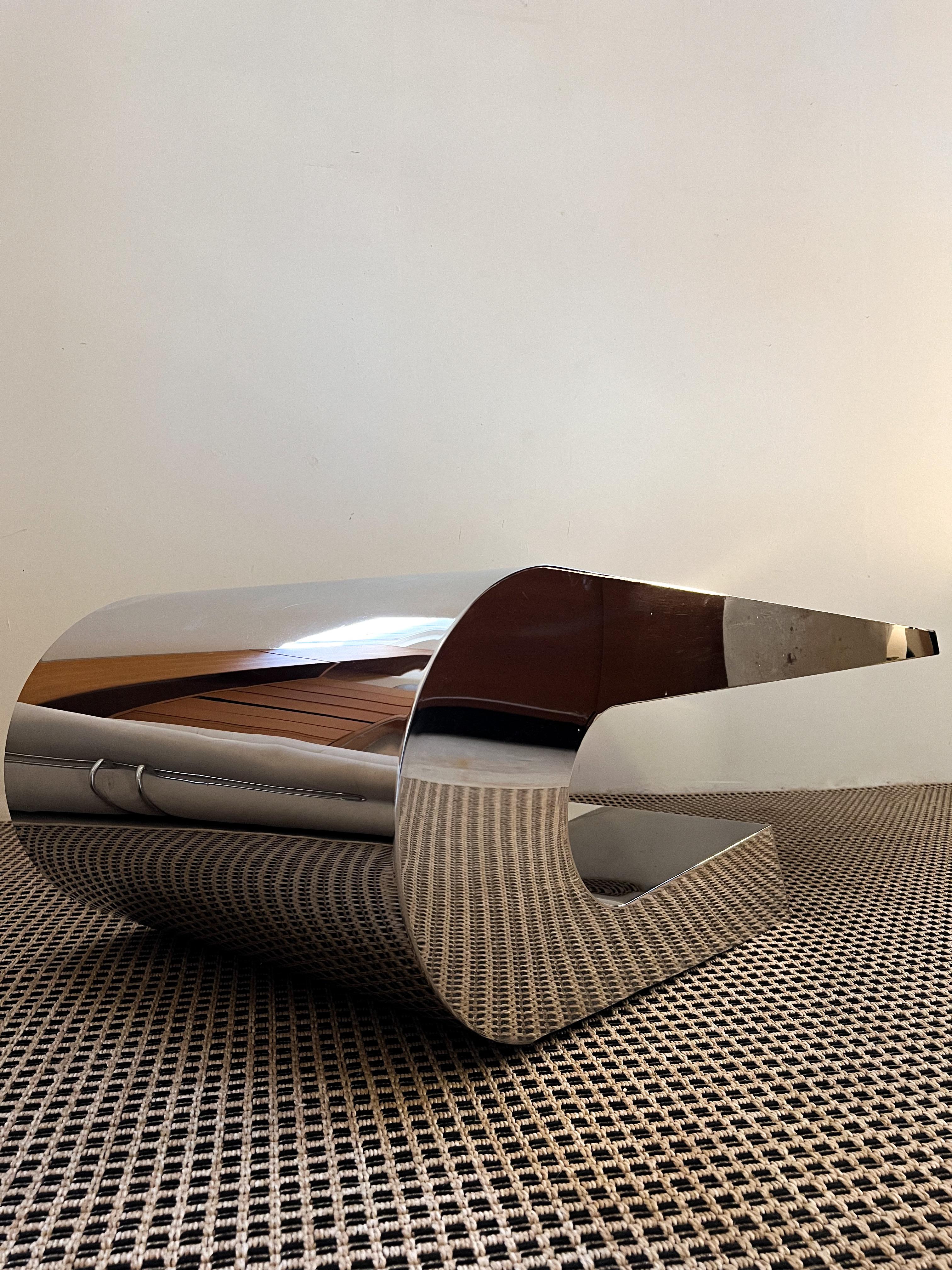 Cantilevered Chrome Coffee Table in the Style of Pierre Cardin 7
