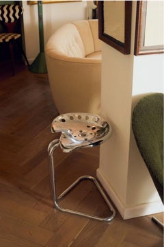 Cantilevered Chrome Tractor Seat in the manner of Rodney Kinsman