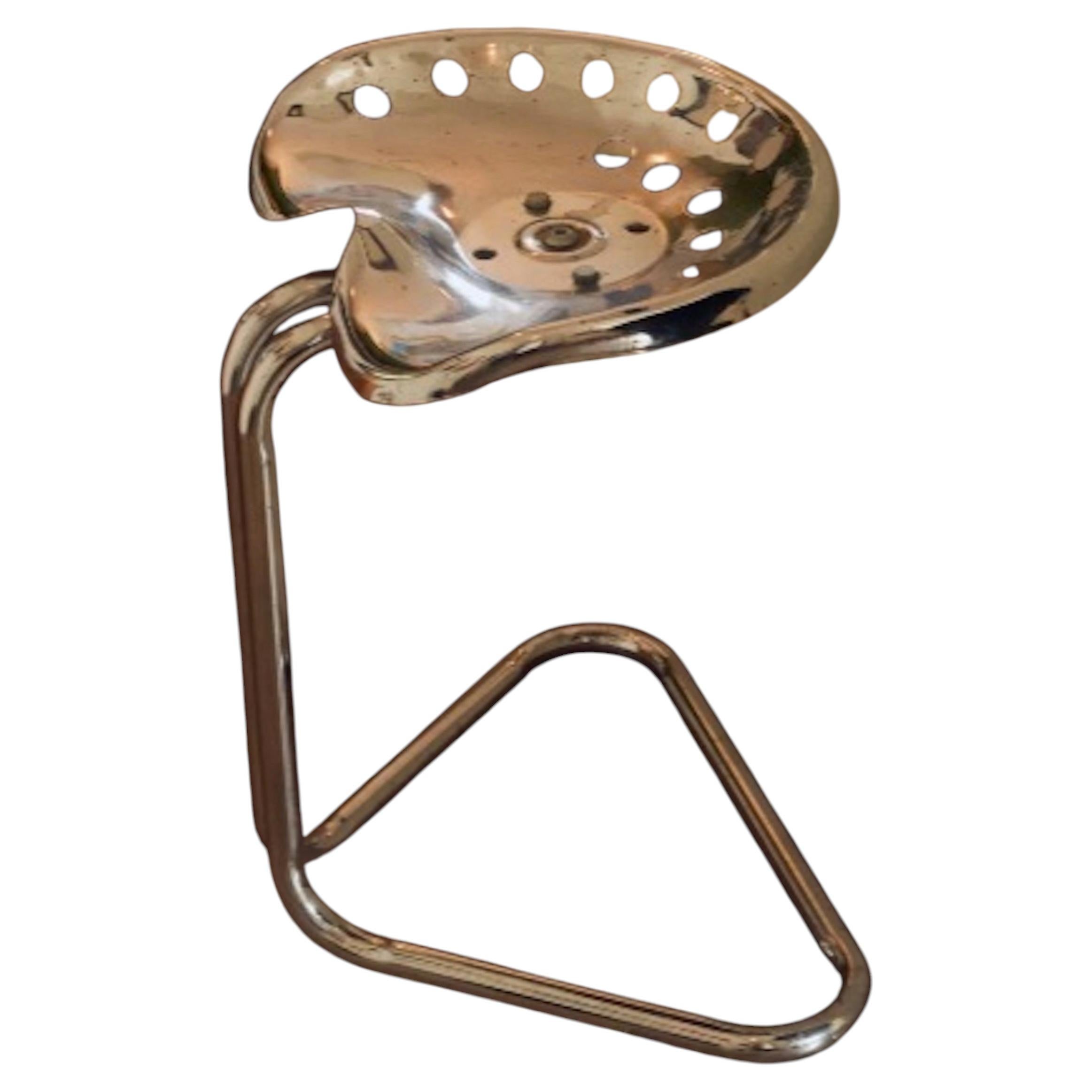 Cantilevered Chrome Tractor Seat in the manner of Rodney Kinsman For Sale