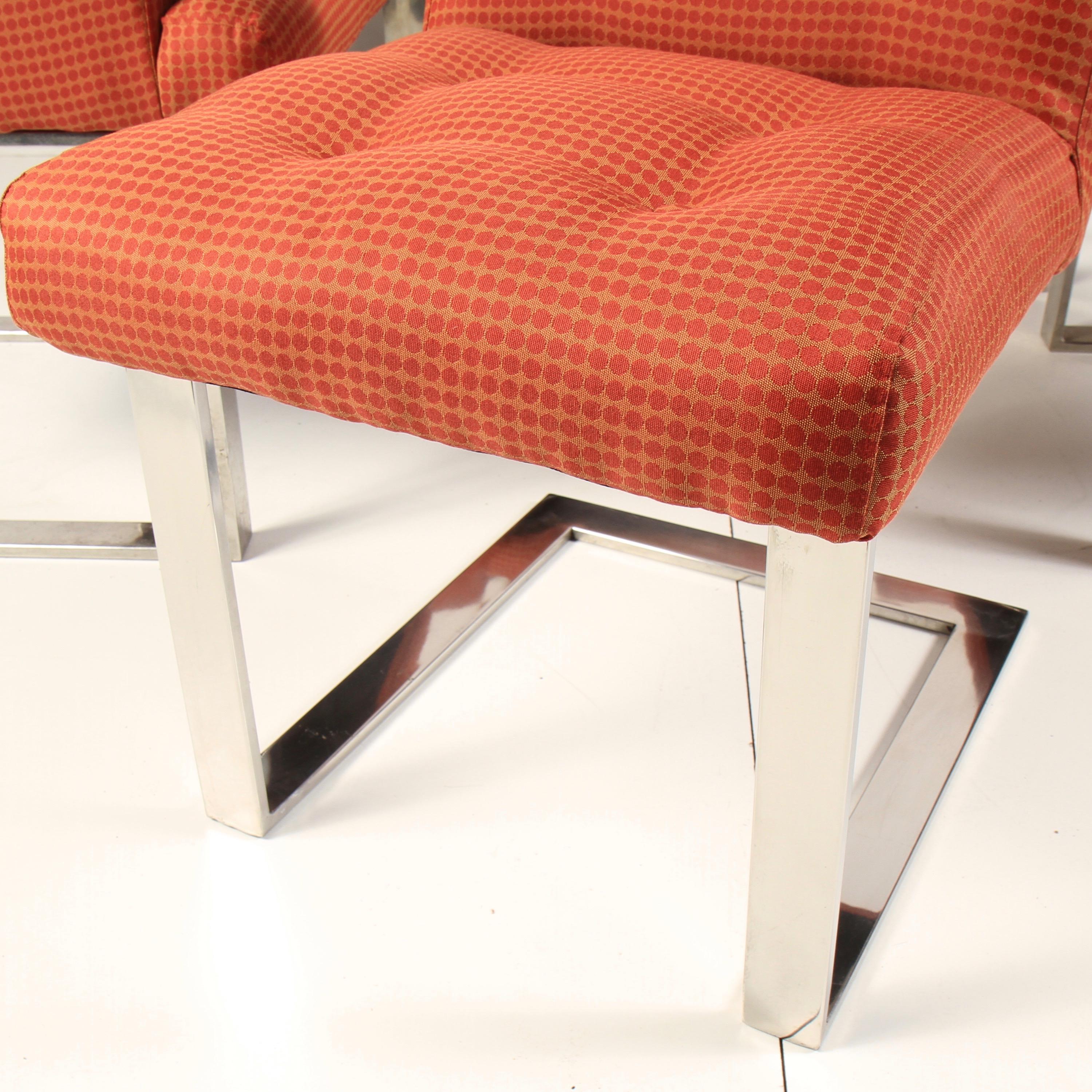 Cantilevered Dining Chairs by Paul Evans for Directional In Good Condition For Sale In New London, CT
