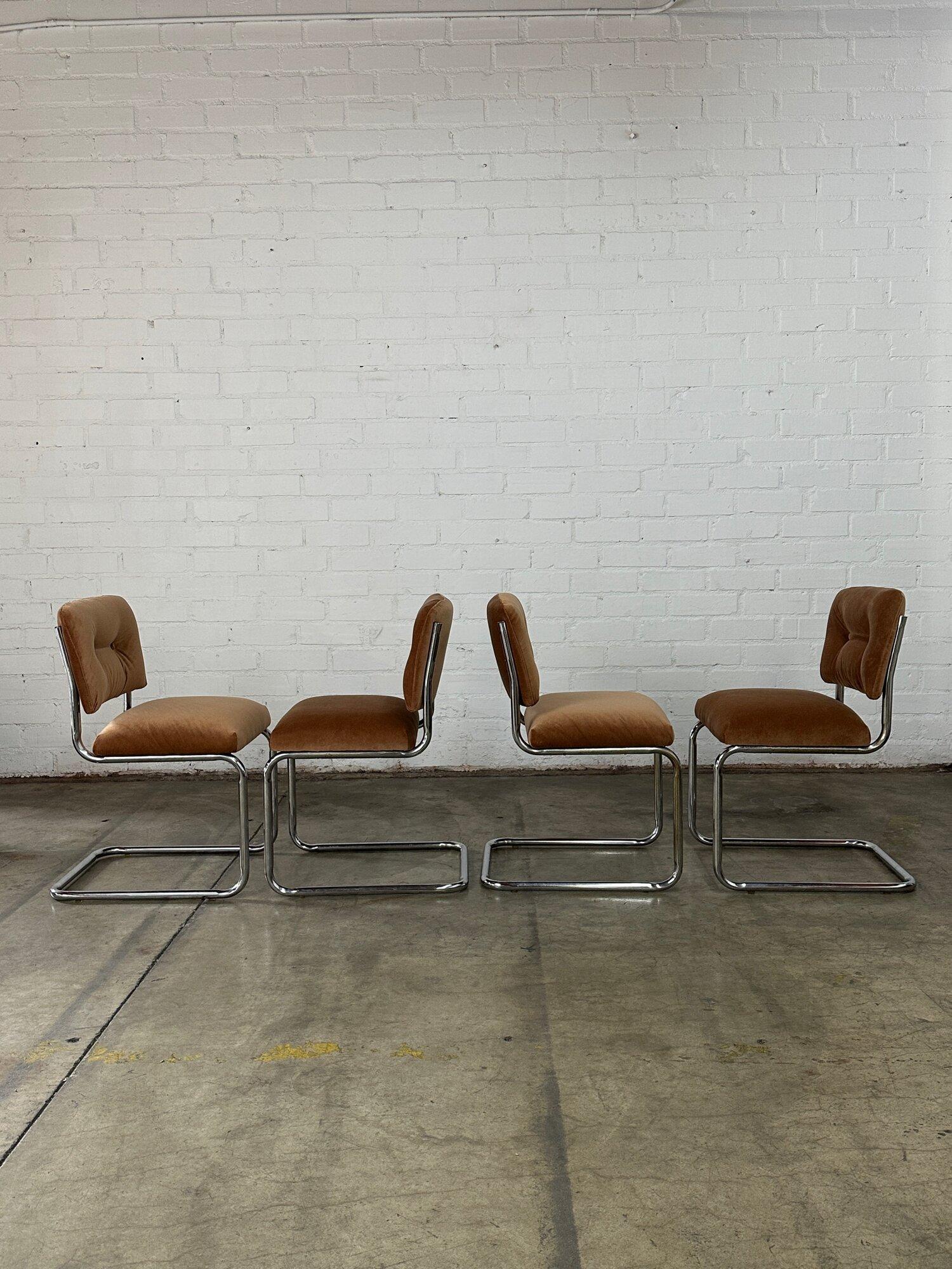 Cantilevered dining chairs - set of four 6