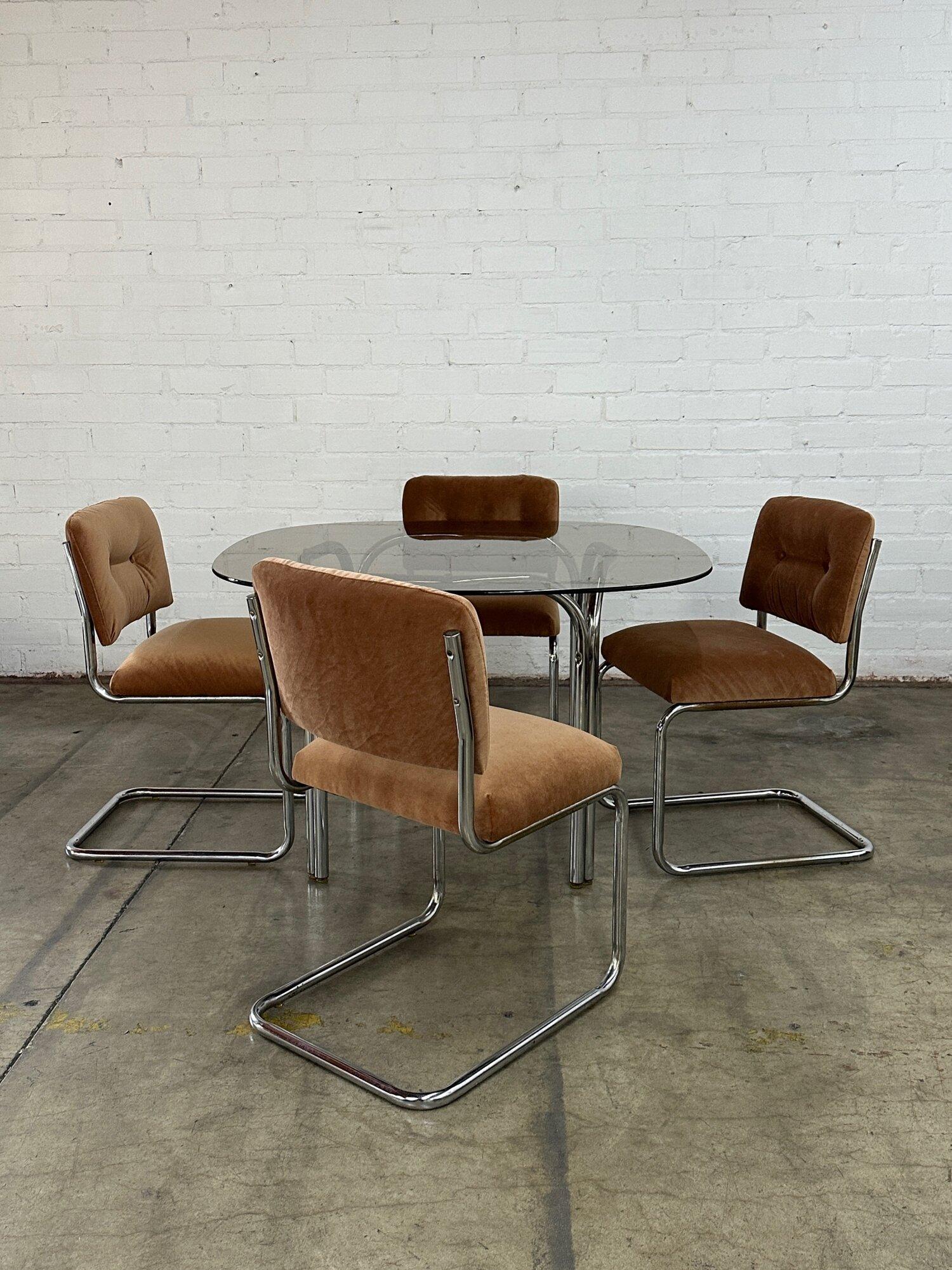 Late 20th Century Cantilevered dining chairs - set of four